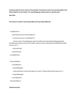 functional with the newer version of Visual Studio. This element needs to be manually added to the 
Web.Config file of your w
