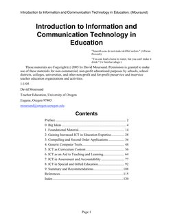 Introduction to Information and Communication Technology in Education. (Moursund)  
Page 1 
Introduction to Information and