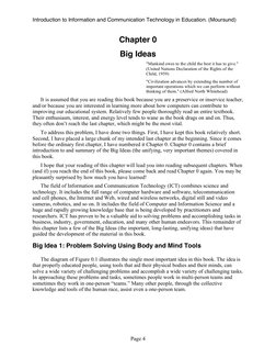 Introduction to Information and Communication Technology in Education. (Moursund)  
Page 4 
Chapter 0  
Big Ideas 
"Mankind o