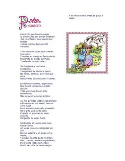 Pastorcita perdió sus ovejas 
¡y quién sabe por dónde andarán! 
-No te enfades, que oyeron tus 
quejas 
y ellas mismas bien