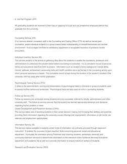 6. Job Fair Program (JFP) 
 
All graduating students are enjoined to learn tips on applying for a job and are prospective e