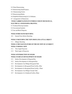 8.2 Chain Dimensioning  
8.3 Dimensioning Small Features 
8.4  Dimensioning Circles  
8.5 Dimensioning Radius 
8.6 Simplifi