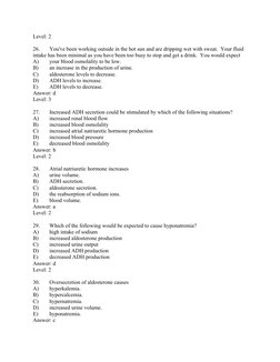 Fluid and Electrolyte Balance MCQs | PDF | Angiotensin | Kidney