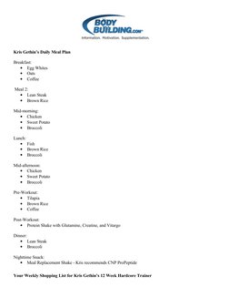 kris gethin l carnitine Gethin's 12-Week Meal Plan Guide | PDF | Drink Gói tiêm bổ sung Size:5000 strips/50 bottles Skin Rituals
