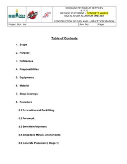 Method Statement for Concrete Works | PDF | Concrete | Building Technology