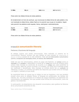 Si-llón  
lá-piz  
mú-si-ca  
có-me-te-lo  
 
Pulsa sobre las sílabas tónicas de estas palabras. 
Es fundamental a la hora de