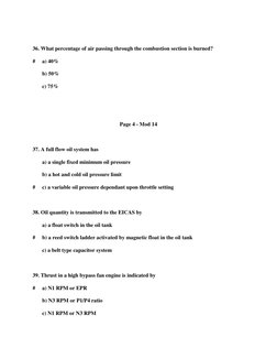 36. What percentage of air passing through the combustion section is burned?  
#     a) 40%   
       b) 50%   
       c)