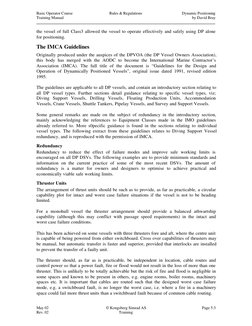 Basic Operator Course
Rules & Regulations
Dynamic Positioning
Training Manual
by David Bray