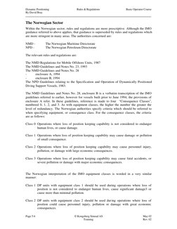 Dynamic Positioning
Rules & Regulations
Basic Operator Course
By David Bray
