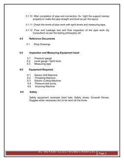 Pipe Works Method Statement Mechanical Works Method Statement | PDF | Pipe (Fluid Conveyance ...