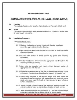 Pipe Works Method Statement Mechanical Works Method Statement | PDF | Pipe (Fluid Conveyance ...
