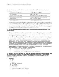 Chapter 01 - Foundations of Information Systems in Business
4.
Why do big companies still fail in their use of information te