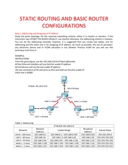 Static Routing and Router Configurations | PDF | Ip Address | Router ...