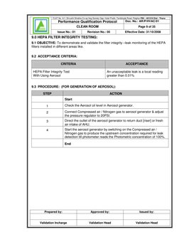 Clean Room Qualification Protocol.pdf Clean Room Performance Qualification Protocol | PDF | Applied And ...