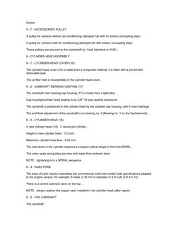 Centre
5 - 7 - ACCESSORIES PULLEY
A pulley for versions without air conditioning (damped hub with no torsion uncoupling step)