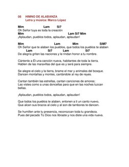 08
HIMNO DE ALABANZA
Letra y música: Marco López
Mim Lam Si7
Oh Señor tuya es toda