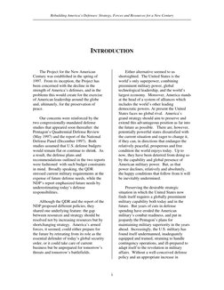 Rebuilding America’s Defenses: Strategy, Forces and Resources for a New Century
i
INTRODUCTION
The Project for the New Americ