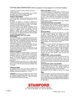FITTING AND OPERATING (Refer to generator wiring diagram for connection details) 
 
 
 
 
 
 
 
 
 
 
TD_MX321.GB_11.06_05