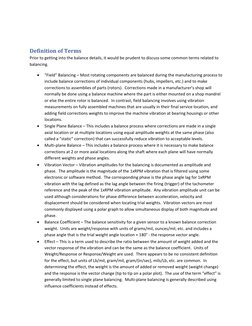 Definition of Terms 
Prior to getting into the balance details, it would be prudent to discuss some common terms related to