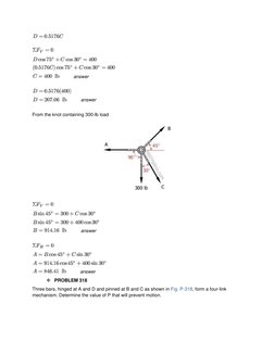 Statics Equilibrium Problems Solutions | PDF | Crane (Machine) | Truss