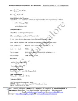 Institute Of Engineering Studies (IES,Bangalore)     Formulae Sheet in ECE/TCE Department 
6 No.1 Training center for GATE/IE