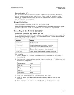 Aruba Mobility Controller 
Configuration Guide 
VIEW Certified 
 
 
 
Page 3 
Connecting the APs 
The APs need an IP address