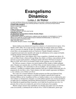 Evangelismo 
Dinámico 
Luisa J. de Walker 
La misión de Editorial Vida es ser la compañía líder en comunicación cristiana que