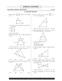 2
 
1. In the figure, if
 
AE
EB
AF
FC
=
,
 
then we can conclude 
that :
 
  
 
 (a) E and F are the mid-points of AB and AC