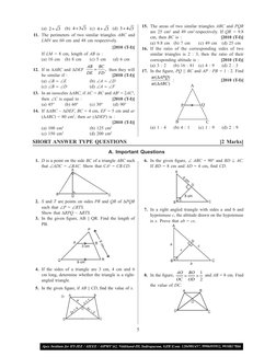 5
 1. D is a point on the side BC of a triangle ABC such 
that ∠ADC = ∠BAC. Show that CA2 = CB.CD.
 2. S and T are points on