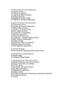 C)SANTUA RIOS NACIONALES:  
19.Huayllay (Pasco) 
20.Calipuy (La Libertad) 
21.Lagunas de Mejía (Arequipa) 
22.Ampay (Apurímac