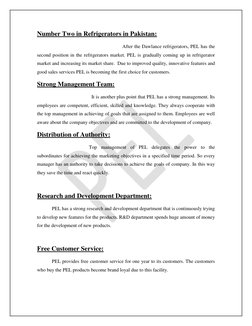 Number Two in Refrigerators in Pakistan: 
                                                         After the Dawlance ref