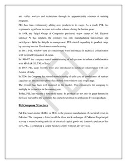 and skilled workers and technicians through its apprenticeship schemes & training 
programs. 
PEL has been continuously a