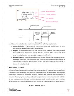 Operating systemsUnit-2 
 
Process synchronization 
NR10 
 
Deadlocks 
Mukesh Chinta 
Asst Prof, CSE, VRSEC 
2 
 
 
 
A solut