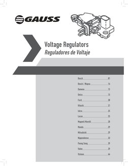 Catálogo de Reguladores de Voltaje | PDF | Opel | Lincoln Motor