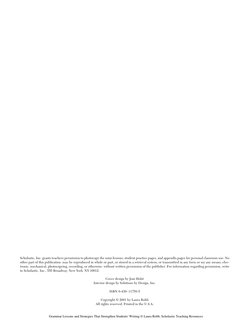 Scholastic, Inc. grants teachers permission to photocopy the mini-lessons, student practice pages, and appendix pages for per