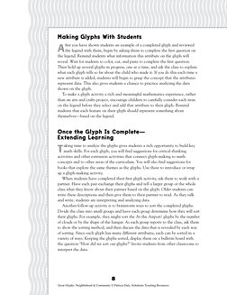 Making Glyphs With Students
A
fter you have shown students an example of a completed glyph and reviewed
the legend with them,