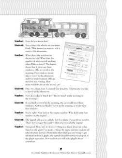 7
Teacher:
How did you know that? 
Student:
You colored the wheels on your train
black. That means you want to ride a
train t