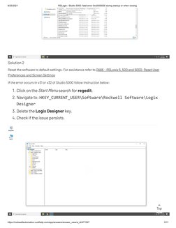 RSLogix - Studio 5000 - Fatal Error 0xc0000005 During Startup or When ...