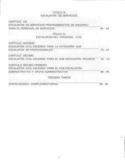 TITULO III 
ESCALAFÓN  DE SERVICIOS
CAPÍTULO  VIII
ESCALAFÓN  DE SERVICIOS PROCEDIMIENTOS DE ASCENSO
PARA EL PERSONAL DE SERV