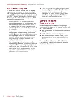 2020-21 PSAT 8/9  Student Guide
2020-21 PSAT 8/9  Student Guide
10
Evidence-Based Reading and Writing  Sample Reading Test Ma