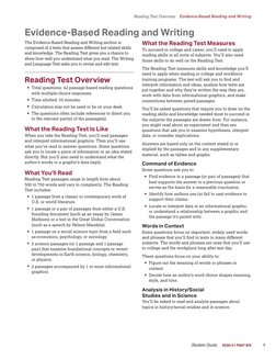 9
Student Guide  
2020-21 PSAT 8/9
Student Guide  
2020-21 PSAT 8/9
Reading Test Overview  Evidence-Based Reading and Writing