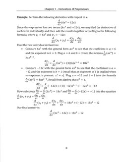 Chapter 1 - Derivatives of Polynomials
Exaコnpl eI  Perf ornl  t he f o1l owi ng deri vat i ve wi t h respect  t o 
χ .
″
舌: 7