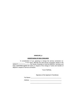 Msedcl New Connection Form.pdf MSEDCL Name Change Undertaking Form | PDF
