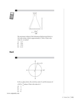 6.  Problem Sets  |  219
	
8
c
c
c
3
V
c
13
108
3
The maximum volume of the Erlenmeyer flask pictured above is 
349 cubic inc