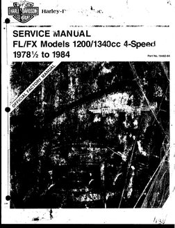 ハーレーダビッドソン サービスマニュアル FL/FX 1978-1984 1978.5-1984 FL-FX Service Manual | PDF | Harley Davidson | Carburetor