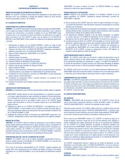 3 de 13
CAPITULO III
CONTRATACION DE MEDIOS ELECTRONICOS
SERVICIOS ADICIONALES DE MEDIOS ELECTRONICOS
UNICA.- “EL CLIENTE” co
