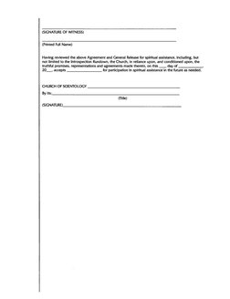(SIGNATURE OF WITNESS)
(Printed Full Name)
Having reviewed the above Agreement and General Release for spiritual assistance.