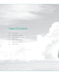 Table of Contents
04 
Introduction
06 
Construction Sequence
08 
Main Projects (Overseas)
1 0 
Main Projects (Korea)
11 
Equi