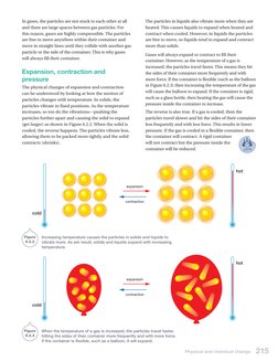 The particles in liquids also vibrate more when they are 
heated. This causes liquids to expand when heated and 
contract whe