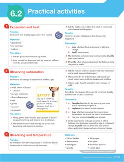 Practical activities
Dissolving and temperature continued
6.2
1
2
 3 Fill the bottom of the 1 L beaker with cold water and 
a